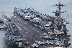 U.S. Aircraft Carrier USS Carl Vinson Arrives in South Korea Amid North Korea Missile Tests