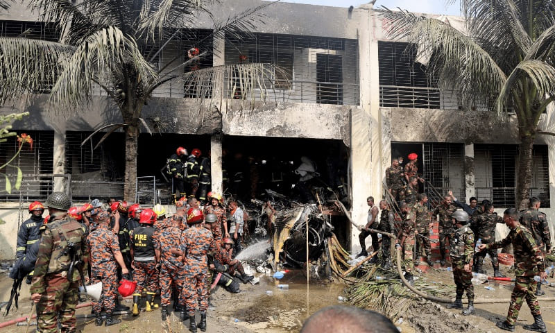 Bangladesh Air Force Jet Crash in Dhaka Kills 27, Dozens Injured