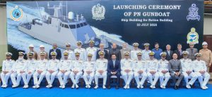 Pakistan Navy Launches Indigenous Gunboat PNS Sahiwal at Karachi Shipyard