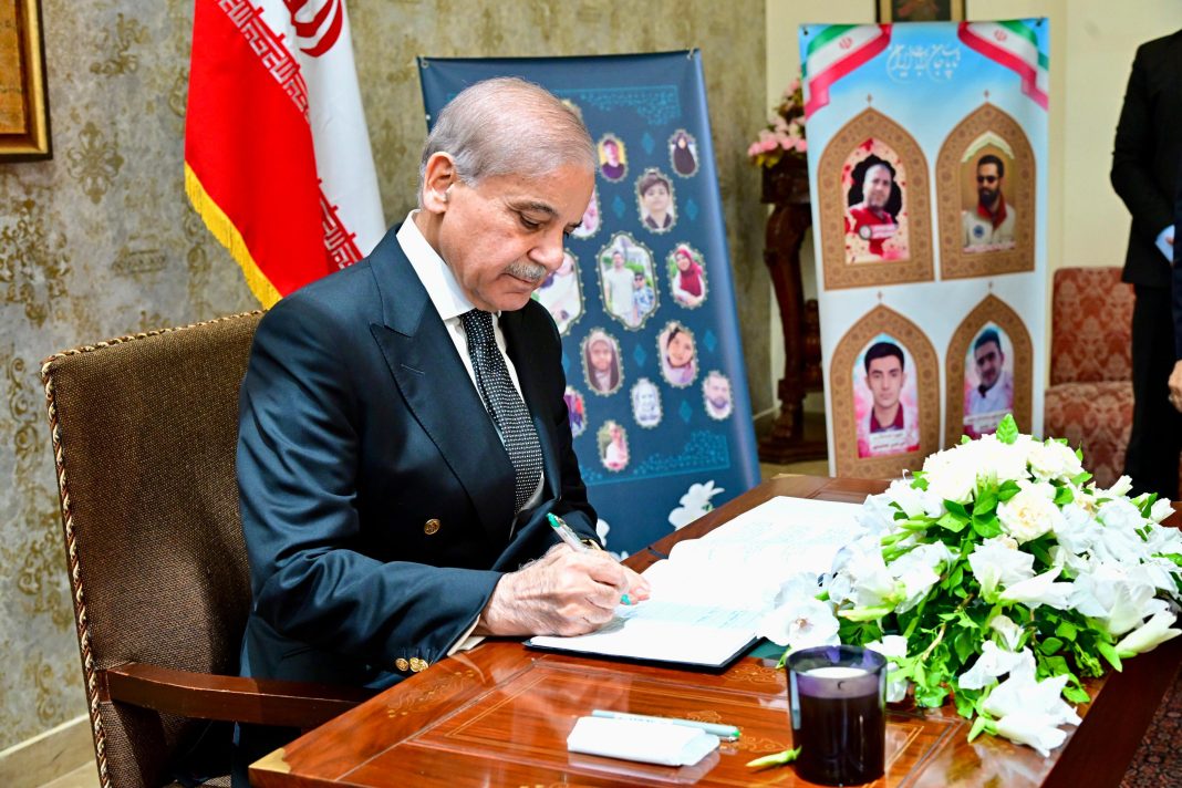 Shehbaz Sharif Iran condolences, Pakistani PM Iran, Iranian Embassy Islamabad, solidarity with Iran