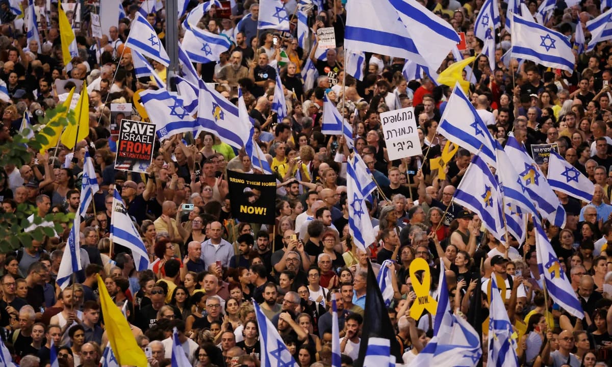 Over 100,000 Protest in Tel Aviv Against Netanyahu’s Gaza Offensive
