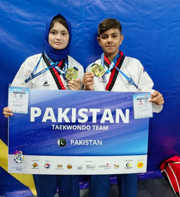 Pakistani Siblings Shine at MBW Taekwondo Championship in Malaysia, Win Four Medals